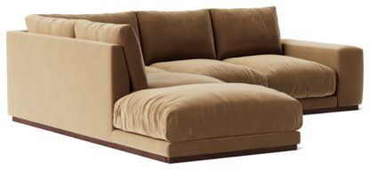 An Image of Swoon Denver Velvet Left Hand Corner Sofa - Taupe