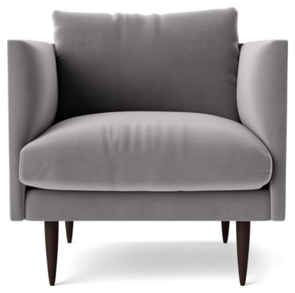 An Image of Swoon Luna Velvet Armchair - Taupe