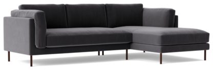 25aede86568d11e098b564fef95585213a58a6a2396563dd82589cad0e0183f3.jpg An Image of Swoon Munich Fabric Right Hand Corner Sofa - Indigo Blue
