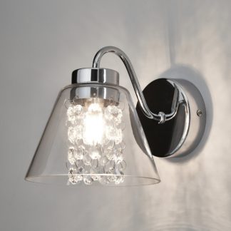 An Image of Tyara Chrome Crystal Detail Wall Light Chrome