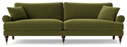 An Image of Swoon Sutton Velvet 3 Seater Sofa- Kingfisher Blue