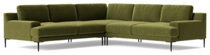 An Image of Swoon Almera Velvet 5 Seater Corner Sofa - Silver Grey