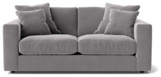 An Image of Swoon Althaea Velvet 2 Seater Sofa - Silver Grey