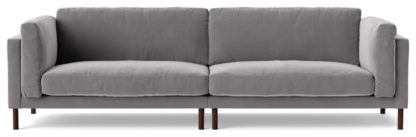 An Image of Swoon Munich Velvet 4 Seater Sofa- Kingfisher Blue