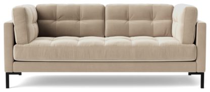 An Image of Swoon Landau Velvet 2 Seater Sofa - Fern Green