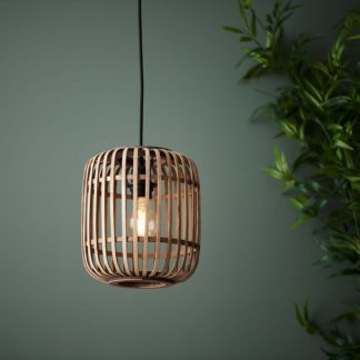 An Image of Saval Pendant Ceiling Light - Natural Bamboo