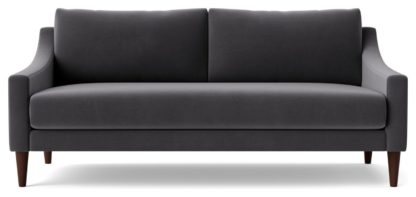 28c12e3bb278f6dfb52e6d6e98180cd49c4b1e62698e574ebec4863c6a97e288.jpg An Image of Swoon Turin Velvet 2 Seater Sofa - Silver Grey