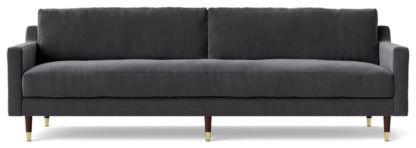 An Image of Swoon Rieti Velvet 4 Seater Sofa - Fern Green