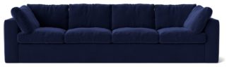 An Image of Swoon Seattle Velvet 4 Seater Sofa - Ink Blue