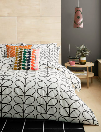 An Image of Orla Kiely Brushed Cotton Linear Stem Bedding Set