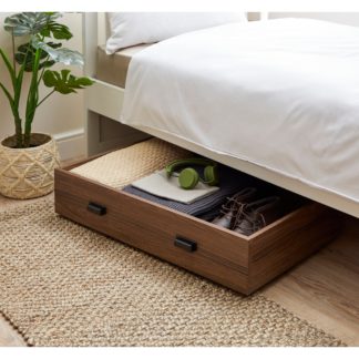 An Image of Fulton Wood Wheeled Underbed Storage Brown
