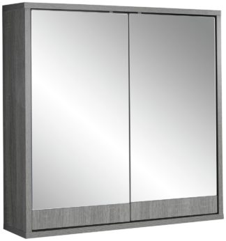 An Image of Lloyd Pascal Maia 2 Door Mirrored Cabinet - Grey