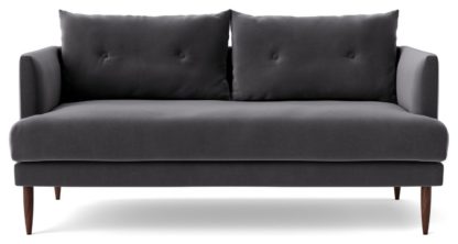 An Image of Swoon Kalmar Velvet 2 Seater Sofa - Silver Grey