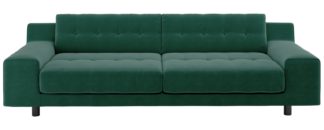 An Image of Habitat Hendricks 4 Seater Velvet Sofa - Emerald Green