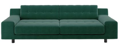 An Image of Habitat Hendricks 4 Seater Velvet Sofa - Emerald Green