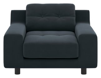 An Image of Habitat Hendricks Velvet Armchair - Charcoal