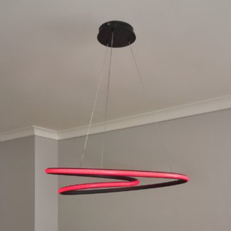 An Image of BHS George RGB LED Pendant Ceiling Light - Black