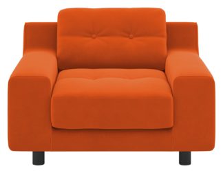 An Image of Habitat Hendricks Velvet Armchair - Orange