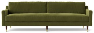 An Image of Swoon Rieti Velvet 4 Seater Sofa - Fern Green