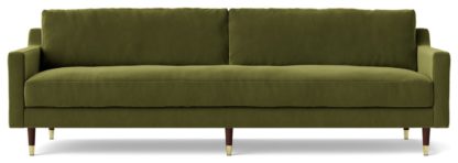 2e2e3022658f0b922ab7f8c646588301c2ac5783860798ac2f25b5718299f9b2.jpg An Image of Swoon Rieti Velvet 4 Seater Sofa - Fern Green