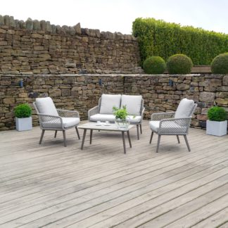 An Image of Cagliari 4 Piece Outdoor Seating Set Grey
