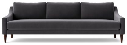An Image of Swoon Turin Velvet 3 Seater Sofa - Burnt Orange
