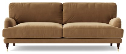 An Image of Swoon Charlbury Velvet 3 Seater Sofa - Fern Green