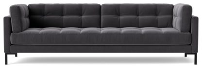 An Image of Swoon Landau Velvet 3 Seater Sofa - Silver Grey