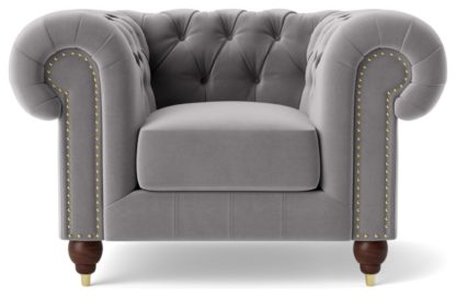 An Image of Swoon Winston Velvet Armchair - Taupe