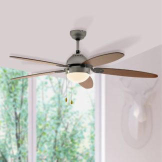 An Image of EGLO Susale Ceiling Fan & Light Brown