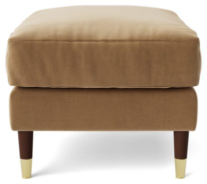 32bf3094f1275b2d0053dd874be1b4162534894af418794f7b3977279f4f187d.jpg An Image of Swoon Rieti Velvet Ottoman Footstool - Biscuit