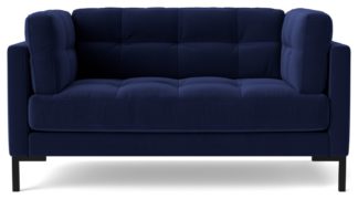 An Image of Swoon Landau Velvet Cuddle Chair - Ink Blue