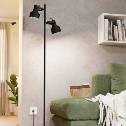 An Image of Eglo Casibare Floor Lamp - Black