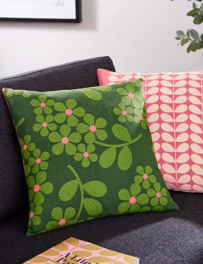 An Image of Orla Kiely Pure Cotton Wisteria Cushion