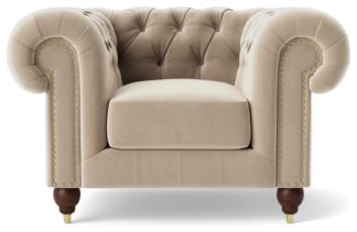 An Image of Swoon Winston Velvet Armchair - Taupe