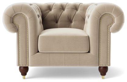 33f79172f0590c4ee6f37622915873c646c2b4e243c117d586de84aefe7378a8.jpg An Image of Swoon Winston Velvet Armchair - Taupe