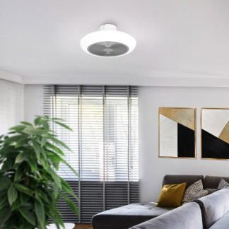 An Image of EGLO Sayulita Ceiling Fan & Light Grey