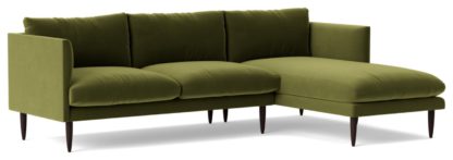 35dfca8fb6b365890bb5ca924fe928f9b04a3c9c28843fc69823e4cce53622ce.jpg An Image of Swoon Luna Velvet Right Hand Corner Sofa - Silver Grey