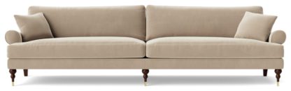 An Image of Swoon Sutton Fabric 4 Seater Sofa - Indigo Blue