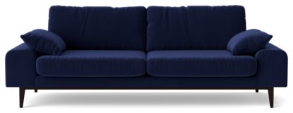 An Image of Swoon Tulum Velvet 3 Seater Sofa - Taupe