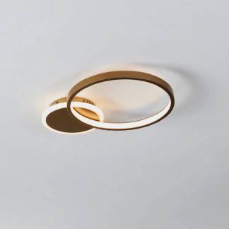 An Image of Eglo Gafares Connect Smart Flush Ceiling Light - Gold