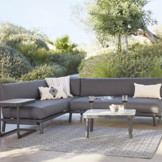 An Image of Heba Grey Metal Garden Corner Sofa Set