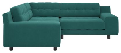 An Image of Habitat Hendricks Right Corner Velvet Sofa - Teal