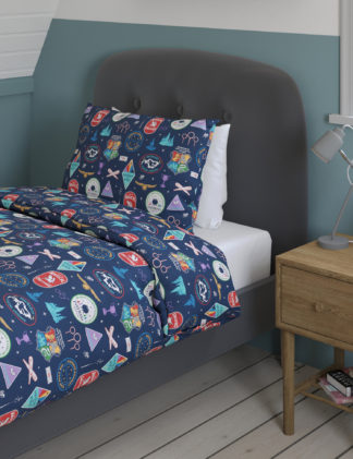 An Image of M&S Cotton Blend Hogwarts Bedding Set