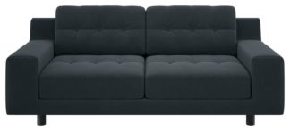 An Image of Habitat Hendricks 2 Seater Velvet Sofa - Charcoal