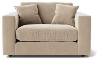 An Image of Swoon Althaea Velvet Cuddle Chair - Taupe