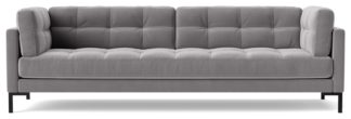 An Image of Swoon Landau Velvet 3 Seater Sofa - Silver Grey