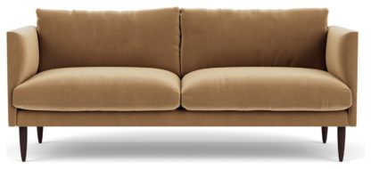 An Image of Swoon Luna Velvet 3 Seater Sofa - Granite Grey