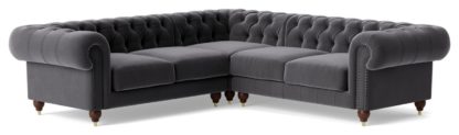 An Image of Swoon Winston Fabric 5 Seater Corner Sofa - Indigo Blue