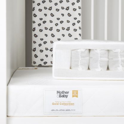 An Image of Mother&Baby White Gold Hypoallergenic Pocket Sprung Mattress White